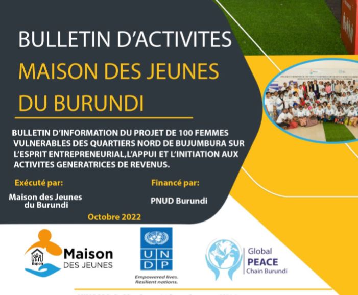 Bulletin des activités de la Maison des Jeunes du Burundi 2022